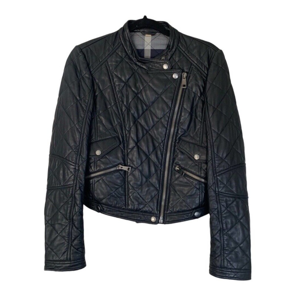 COPY - Burberry Quilted Leather Moto Jacket In Black Medium